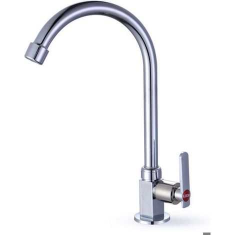 Robinet De Bassin - Laiton Chromé - Tournant 1/4 Tour - Compatible Evier Cuisine - 1 Pièce (1/3)