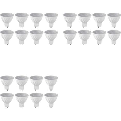 24 ampoules LED MR16 DOB 7W, culot GU5.3, lumière blanche 6000K, 580 lm, pour plafonnier, éclairage sur rail et usage domestique. (1/5)