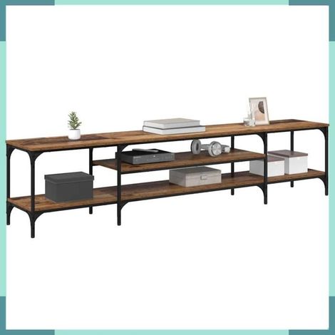 881307 Meuble TV Bois Ancien 201 x 35 x 45 cm Bois d'ingénierie et fer (1/5)