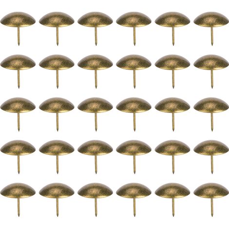 30 clous décoratifs pour meubles, épais, à tête ronde, en fer plaqué bronze, 30x30mm (épaissis). (1/4)