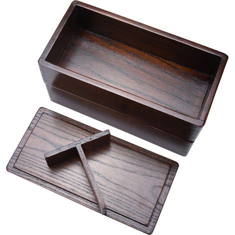 Vaisselle rectangulaire en bois à double couche, saine (1/5)