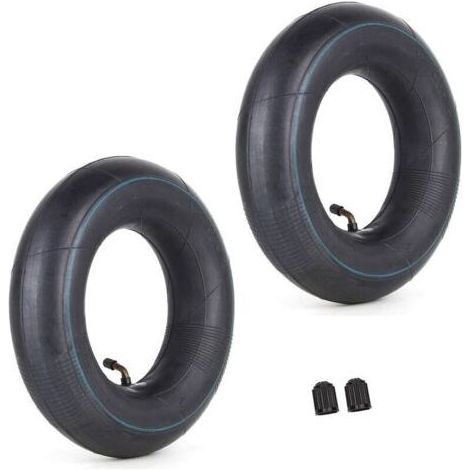 Lot de 2 Chambre à air 4,00/3,50-6 350/400-6 3.50-6 4.00-6 4.10-6 avec tige de valve coudée TR87 Remplacement pour camions à main Tondeuses à gazon Remorques de jardin Brouettes (1/5)