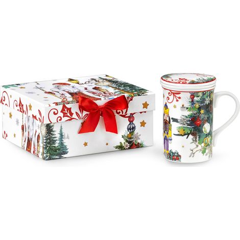Fade Xmas dream mug Natale porcellana con filtro e coperchio 360 ml