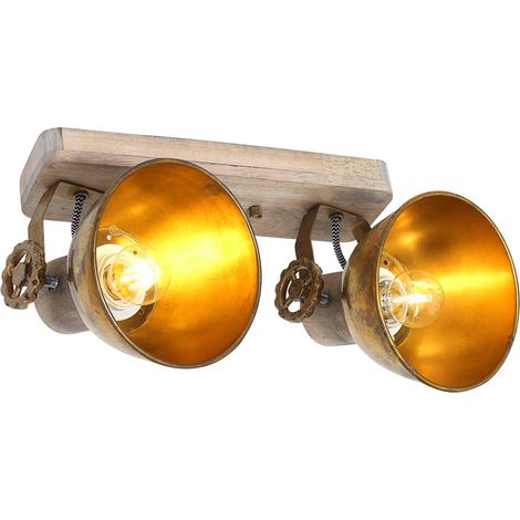Mexlite - spot - Gearwood - bronze - métal bois de caoutchouc - (1/5)