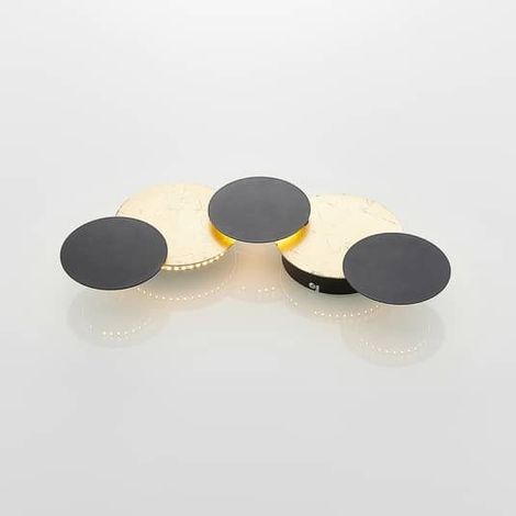 [NEUWERTIG] B-Ware Lindby Wandleuchte Wandlampe LED Grazyna schwarz gold fünfflammig Metall warmwei (1/2)