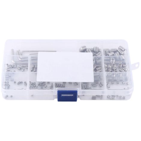 Kit d'assortiment de 240 vis à six pans creux M3/M4/M5/M6/M8 avec clés hexagonales