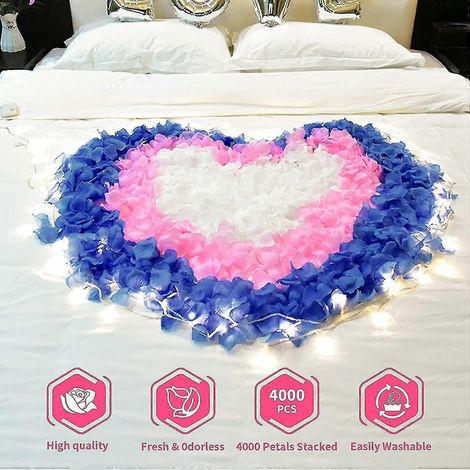 4000 pétales de roses artificielles en soie blanche pour mariages, Saint-Valentin, fêtes et anniversaires (1/2)