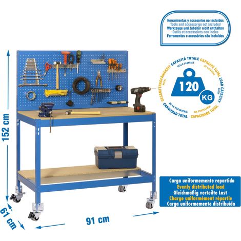 Simonrack Arbeitstisch Metall blau 1520x910x610 mm