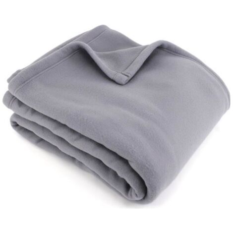 Couverture - - - 150x210 cm - 100 Polyester - Anti-pilling - Non-feu 12952 gris acier (1/4)