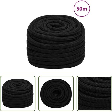 vidaXL Seil 20 mm - Arbeitsseil Schwarz 20 mm 50 m Polyester (1/5)