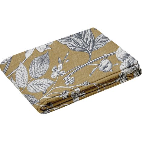Housse de Couette Taille 140x200 cm Percale de Coton 100% Coton Dorée Jaune Modèle Jacinthe Linge de lit Lit Simple 1 Personne Classique Charme (1/5)