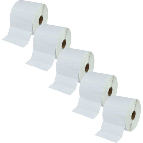 vhbw 5x Thermal Label Roll 25.4mm x 76.2mm (2000 Label) compatible with Zebra 105SL, 105SE Label Maker - Self-Adhesive White
