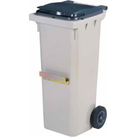 Conteneur 2 roues Korok - 120l barre ventrale - gris / gris