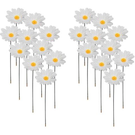 BUNTHAUS Lot de 20 piquets de jardin pour intérieur et extérieur - Décoration de jardin - Marguerite - Pour pelouse, allée, pot de fleurs - Pour décoration de pelouse (1/4)