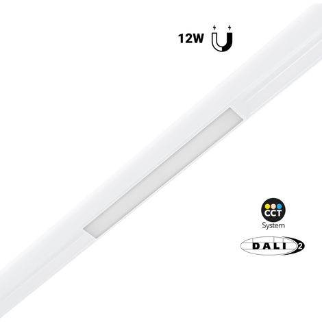 Spot LED linéaire opale CCT sur rail magnétique 48V - 12W - - Blanc (1/5)