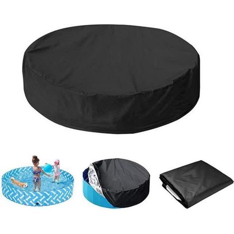 Spa cover - Black - 162cm diameter - 100% waterproof - UV resistant - Windproof