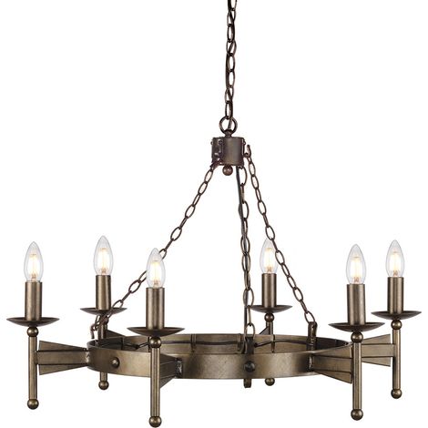Lampadario lampada a sospensione plafoniera ferro bronzo D 81 cm lampada da sala da pranzo