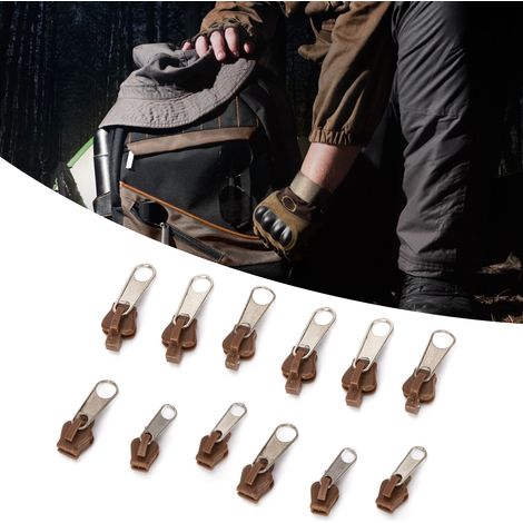 12 Pièces Têtes de Fermeture Éclair Universelles pour Réparation DIY Vêtements Sacs (1/5)