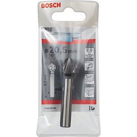Bosch 2 608 597 509 - Svasatore conico, ø 20.5 mm, svasatura M 10, lunghezza complessiva 63 mm, ø gambo 10 mm