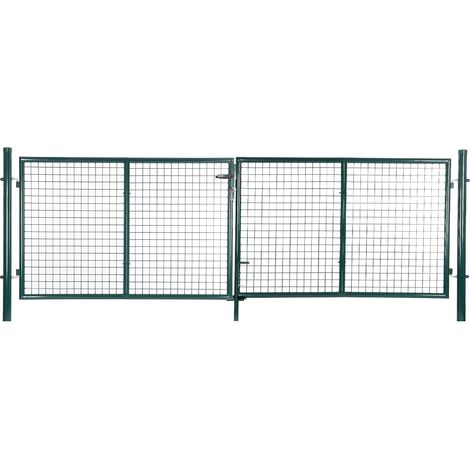 Songmics – Portillon de jardin en acier galvanisé 310 x 100 cm – Serrure avec 3 clés – Poteaux de 1,5 mm – SKU GGD300G