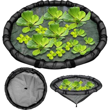 Barrière anti-poissons flottante en 2 pièces pour plantes, filet circulaire pour bassin extérieur, filet flottant pour pots de fleurs, 45,7 cm (45,7 cm) (1/4)