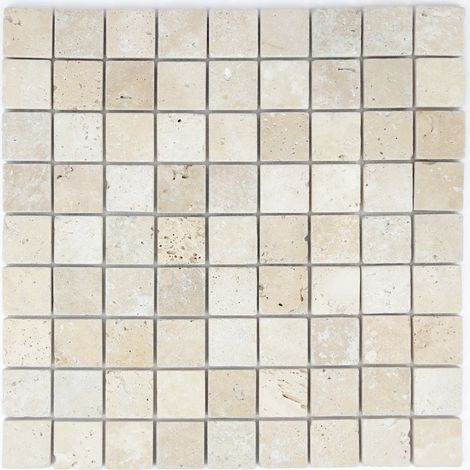 MOSAIQUE TRAVERTIN IVOIRE 1 PLAQUE 30,5 X 30,5 CASA LINEA