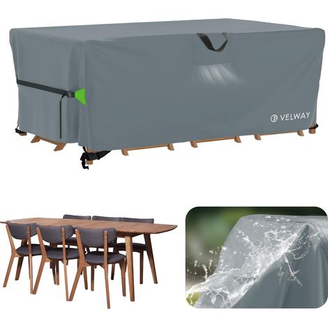 Housse Salon de Jardin Exterieur avec Évent, Gris, 180x120x74cm (1/5)