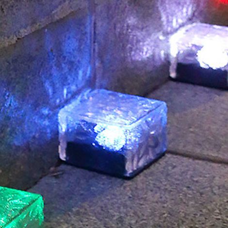 Carrelage lumineux LED solaire extérieur encastrable, éclairage de pelouse, éclairage de jardin, éclairage encastrable en plastique, éclairage de cour, lumière bleue étanche. (1/4)