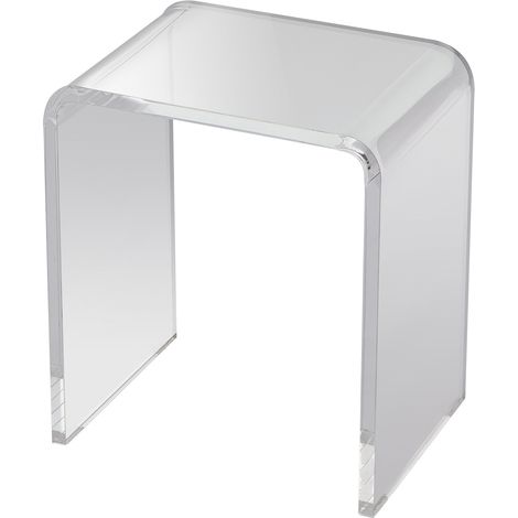 Mophorn Mesa auxiliar de acrílico, mesa auxiliar de metacrilato transparente en forma de C para bebidas, alimentos y refrigerios en la sala de estar, el dormitorio y el estudio