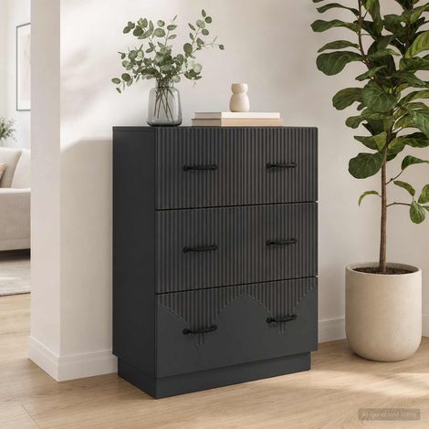 Teenpull – Schubladenschrank Schwarz 66 x 34,5 x 87 cm Holzwerkstoff (1/5)