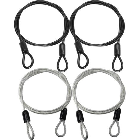 Câble Antivol Câble en Boucle Câbles de Sécurité 1m Câble en Acier avec Boucles Câbles Antivol pour Meubles de Jardin Bagages en Plein air Meubles de Terrasse Vélo, Lot de 4 (1/5)