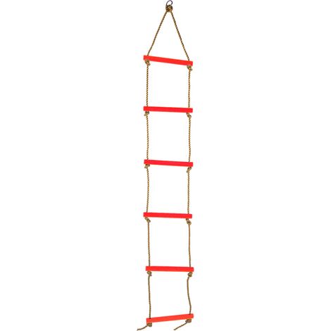 Échelle de corde d'escalade pour enfants - 6 sections en plastique rouge, équipement d'exercice extérieur (1/5)