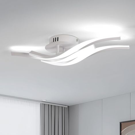 Plafonnier LED, Moderne Lampe de plafond 24W 2700LM, Créatif Luminaire Plafonnier pour Coucher Salon Salle de Bains Couloir Cuisine, Blanc Froid 6500K, Longueur 52cm (1/5)