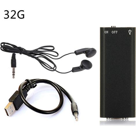 Enregistreurs vocaux à activation vocale, enregistreurs vidéo silencieux dissimulés avec câble USB - 32 Go (1/5)