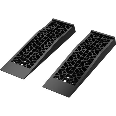Wiltec Auffahrrampe 2er Set mit 5 t Traglast, robuste Autorampen aus PP, Unterlegkeile 70 x 20 x 7,8 cm, flache Auffahrkeile für Pkw, Camper, tiefe Fahrzeuge, ideal für Wartungsarbeiten