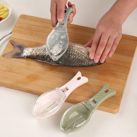 herramientas quitar escamas pescado, peladores raspadores piel pescado, removedor rápido escamas pescado, limpieza pescado cocina (azul + verde) (1/5)
