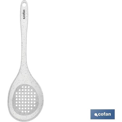 CUCHARA DE AGUJEROS DE SILICONA BLANCA MODELO BACH 34 CM (1/4)