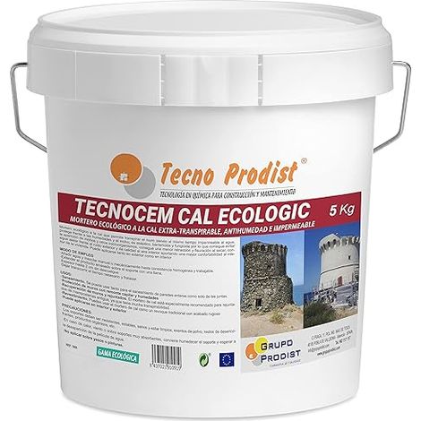 Tecno Prodist Tecnocem Cal Ecologic - Mortero Antihumedad para Interior y Exterior, Ecológico