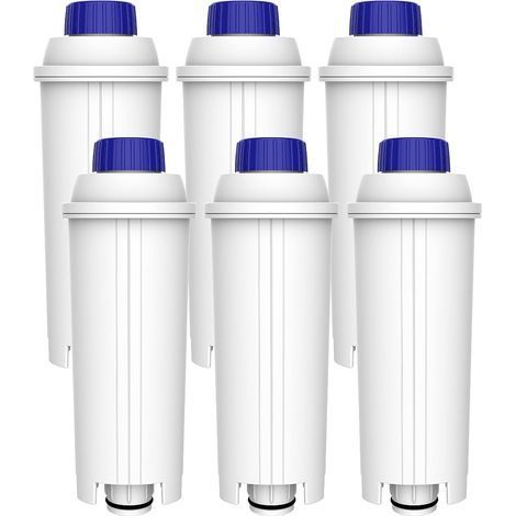 6 Filtre à eau, Résine échangeuse d'ions, Charbon actif, Pour machine Espresso DeLonghi (1/5)