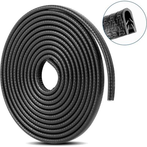royaluxe -Protections Bord Portière de Voiture en Forme de U Protect pour La Porte de Voiture en Caoutchouc Anti-collision Protéger 5M (Noir) (1/5)