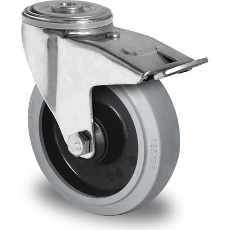 CASCOO Rückenlochlenkrolle mit Totalfeststeller ø 125 mm Serie R4E2 Kugellager