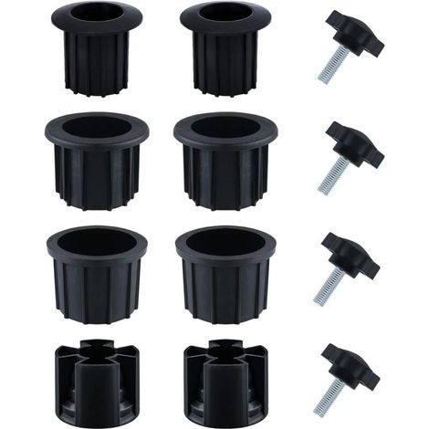 12pcs Rechange pour Porte-Parapluie, Bouchon Cache Trou avec Bouton Étoile INOX m8 Accessoires Parasol Accessoires Pied Parasol pour Table de Terrasse Balcon Arrière-Cour (Noir) (1/5)