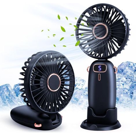 Ventilateur à Main, Ventilateur Portatif, Petit Ventilateur De Poche 5 Vitesses Avec Base, Mini Ventilateur USB Portable Silencieux Puissant (1/5)