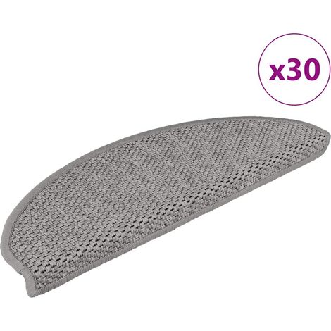 vidaXL Tappeti Autoadesivi Scale Aspetto Sisal 30 pz 65x21x4cm Argento