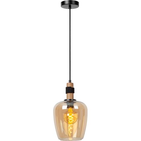 Lucide ILONA - Pendelleuchten - Ø 22 cm - 1xE27 - Amber (1/5)