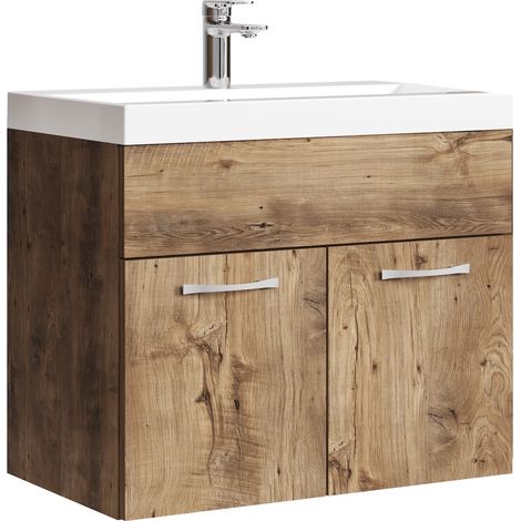 Mobile da bagno Montreal 01 60cm Rovere Marrone - armadio mobiletto lavabo (1/5)