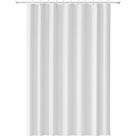 Rideau de douche imperméable épais sans perçage - Blanc uni 180x180 pour salle de bain/toilette (1/5)