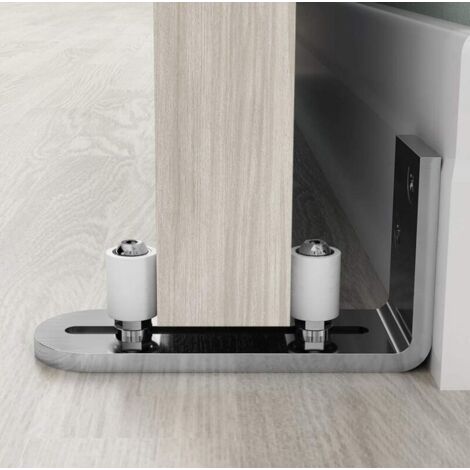 Floor Guide ​Sliding Door Guide Door Guide Wall Mount Ball Bearings Guide Silver (1/2)