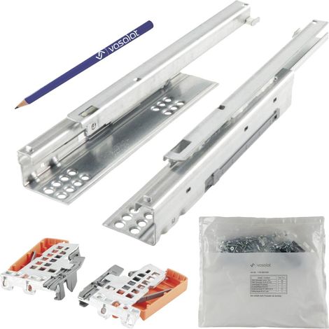 Blum Tandem - Set di estrazioni parziali per cassetti, 300 mm, con pratica frizione Blum, portata 30 kg, 1 paio di guide per cassetti con frizione (1/5)