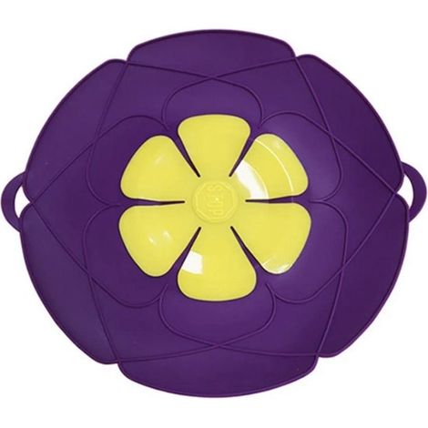 Fleur de cuisson en silicone - Couvercle anti-débordement - Protection anti-éclaboussures - Résistant à la chaleur - Violet (1/3)